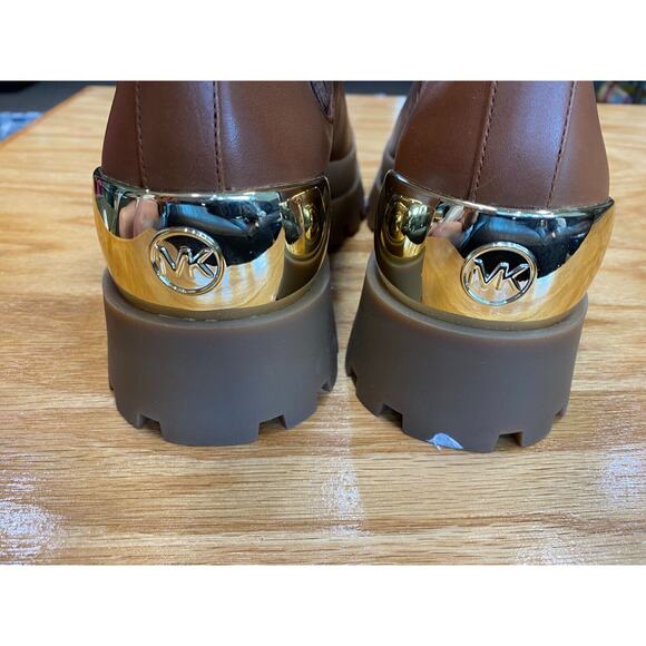 Michael Kors MK Chelsea Boots Women's 8.5 M Brown Leather Slip On Round Toe S24 - Picture 6 of 8